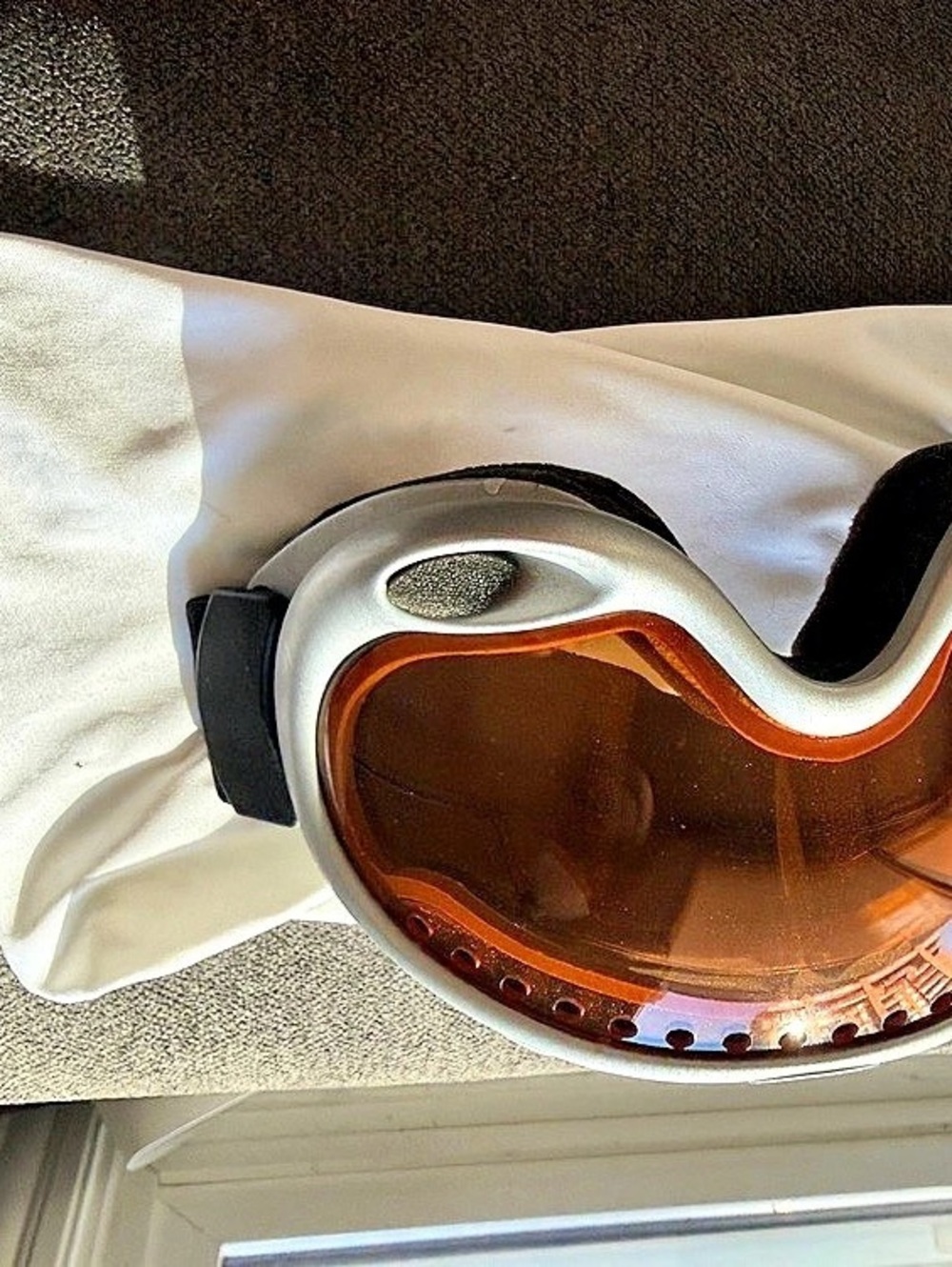 Oakley A-Frame Snow Goggles White & Brown